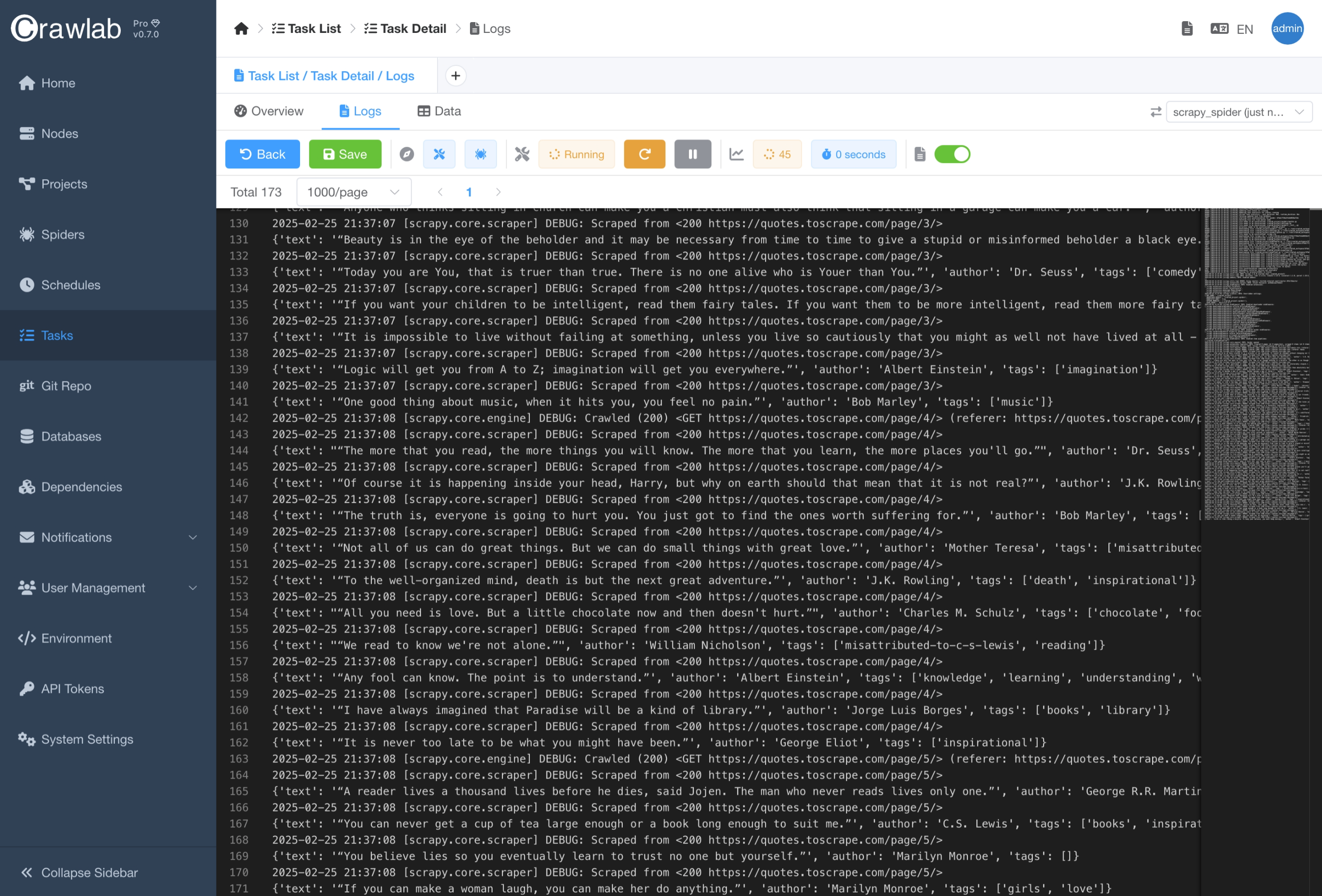 Task Logs